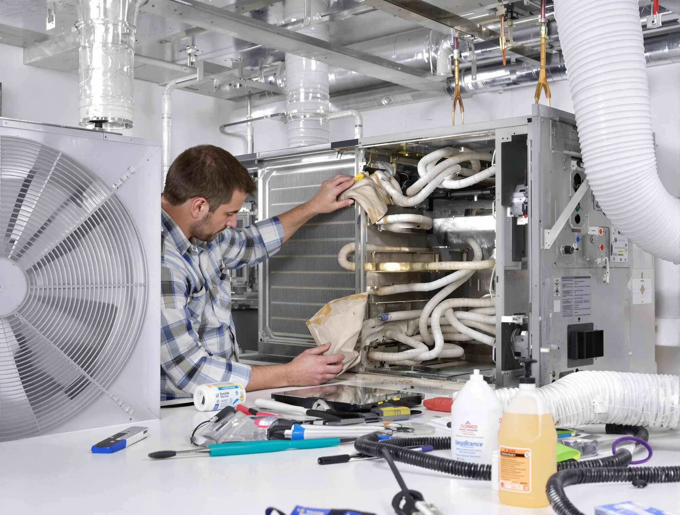 North Ogden Air Duct Cleaning specialist performing precision AC coil cleaning in North Ogden