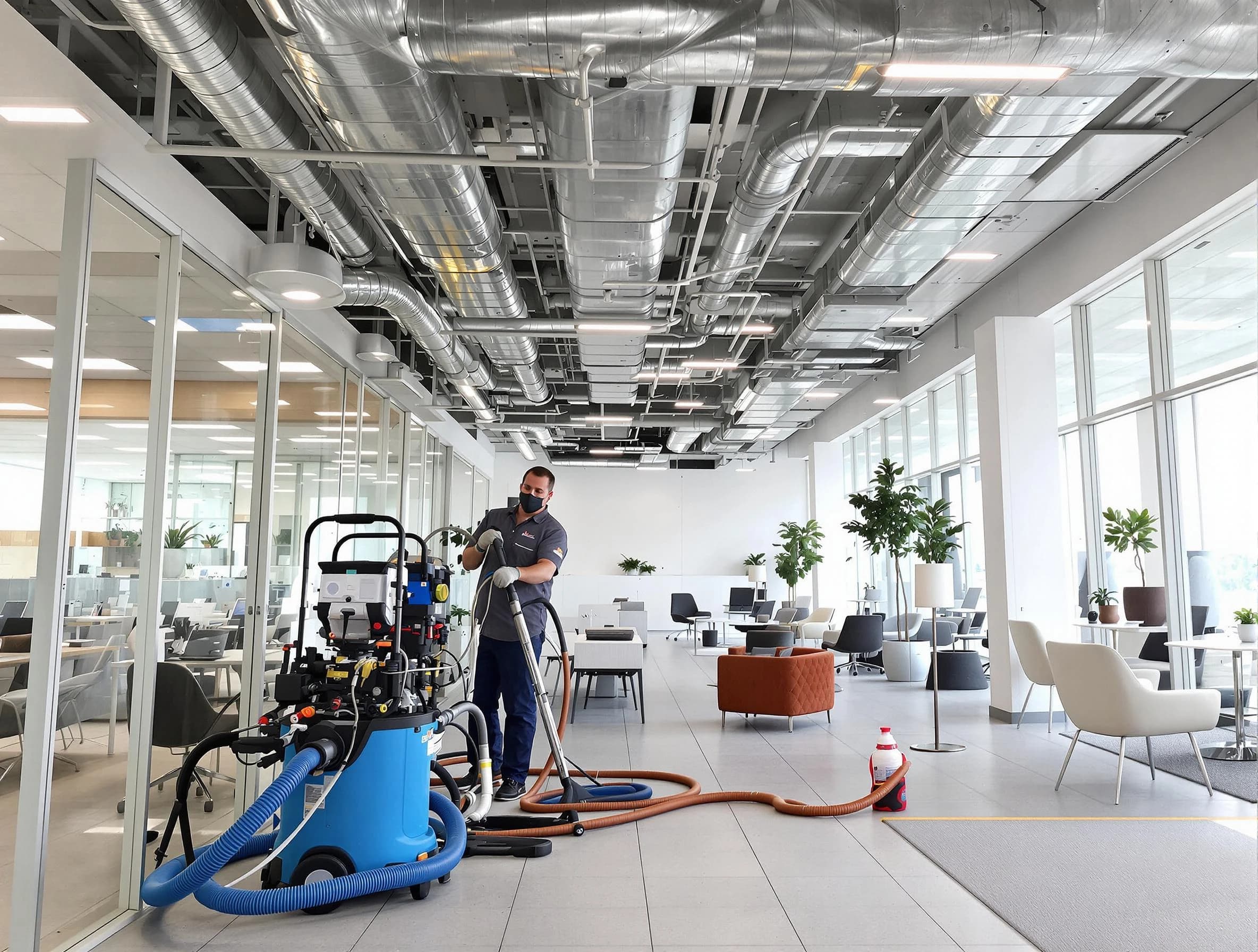 North Ogden Air Duct Cleaning team conducting comprehensive commercial duct cleaning at a business location in North Ogden