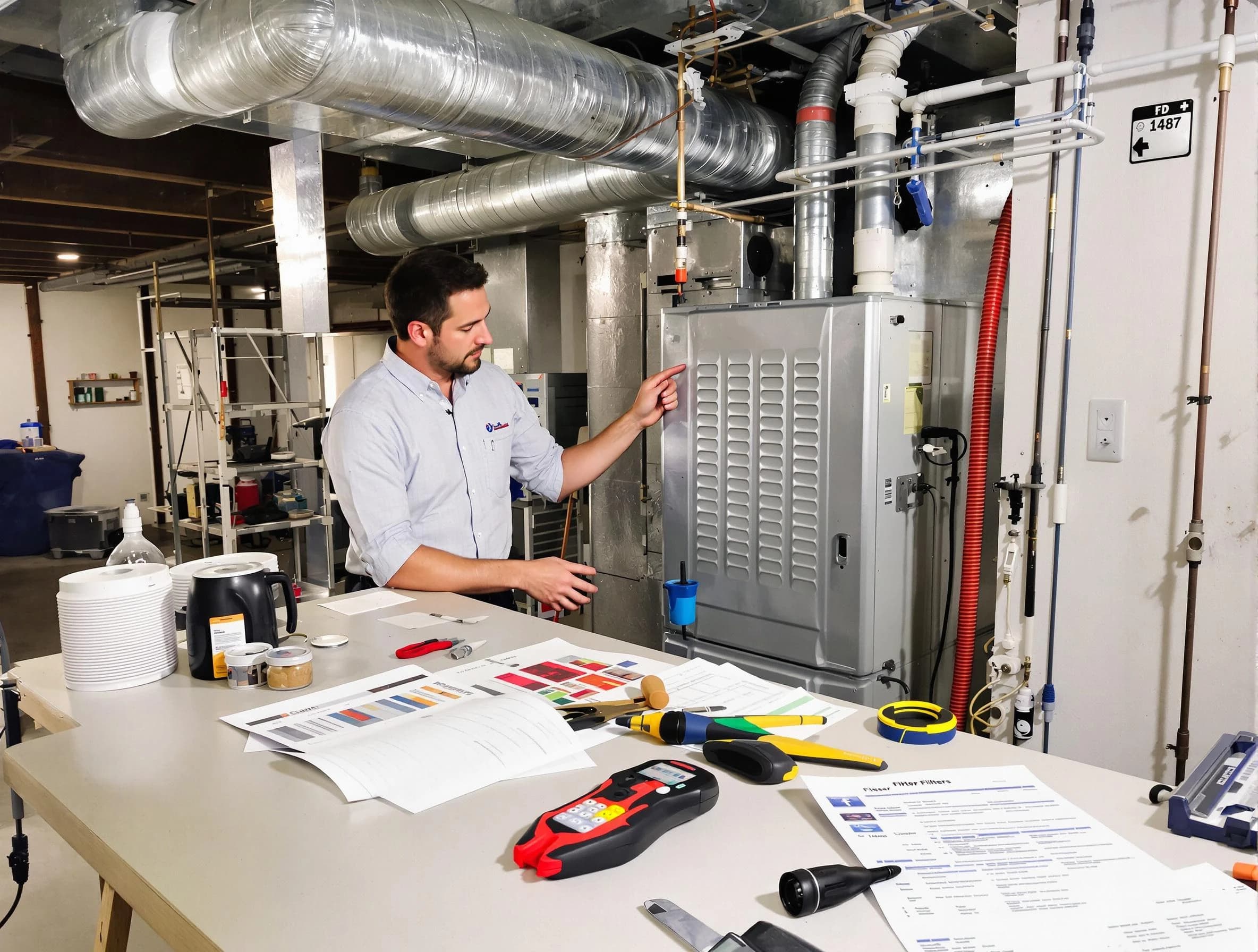 North Ogden Air Duct Cleaning inspector conducting detailed filter system evaluation using professional diagnostic tools in North Ogden