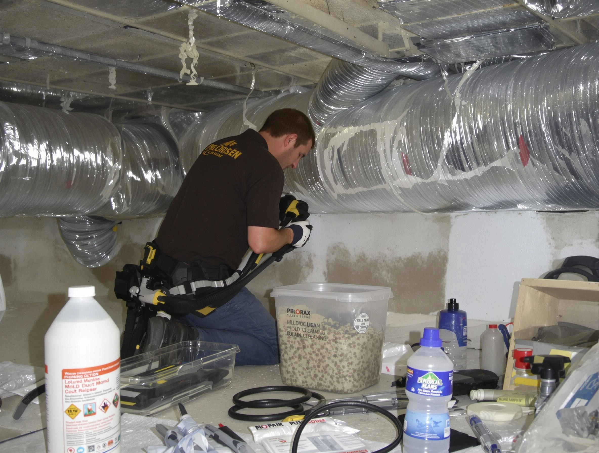North Ogden Air Duct Cleaning specialist performing professional mold removal from air ducts in North Ogden