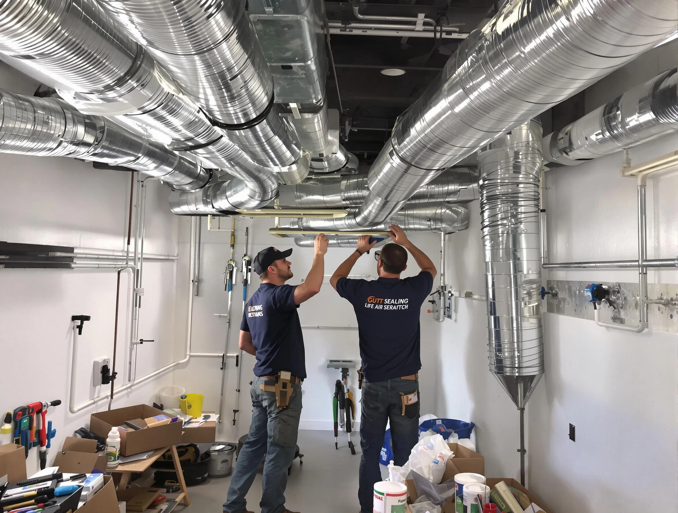 North Ogden Air Duct Cleaning technician applying professional duct sealing solutions in North Ogden