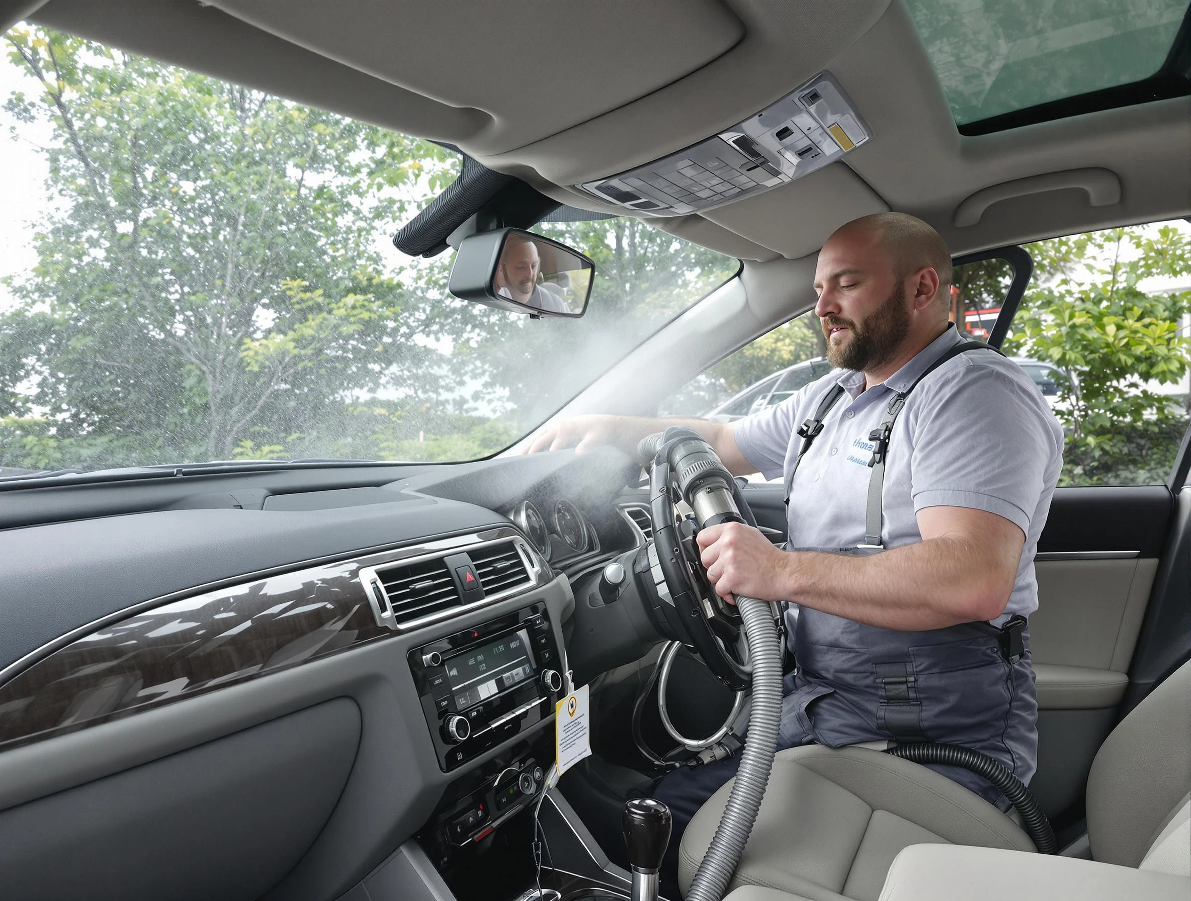 North Ogden Air Duct Cleaning specialist performing professional car duct cleaning in North Ogden