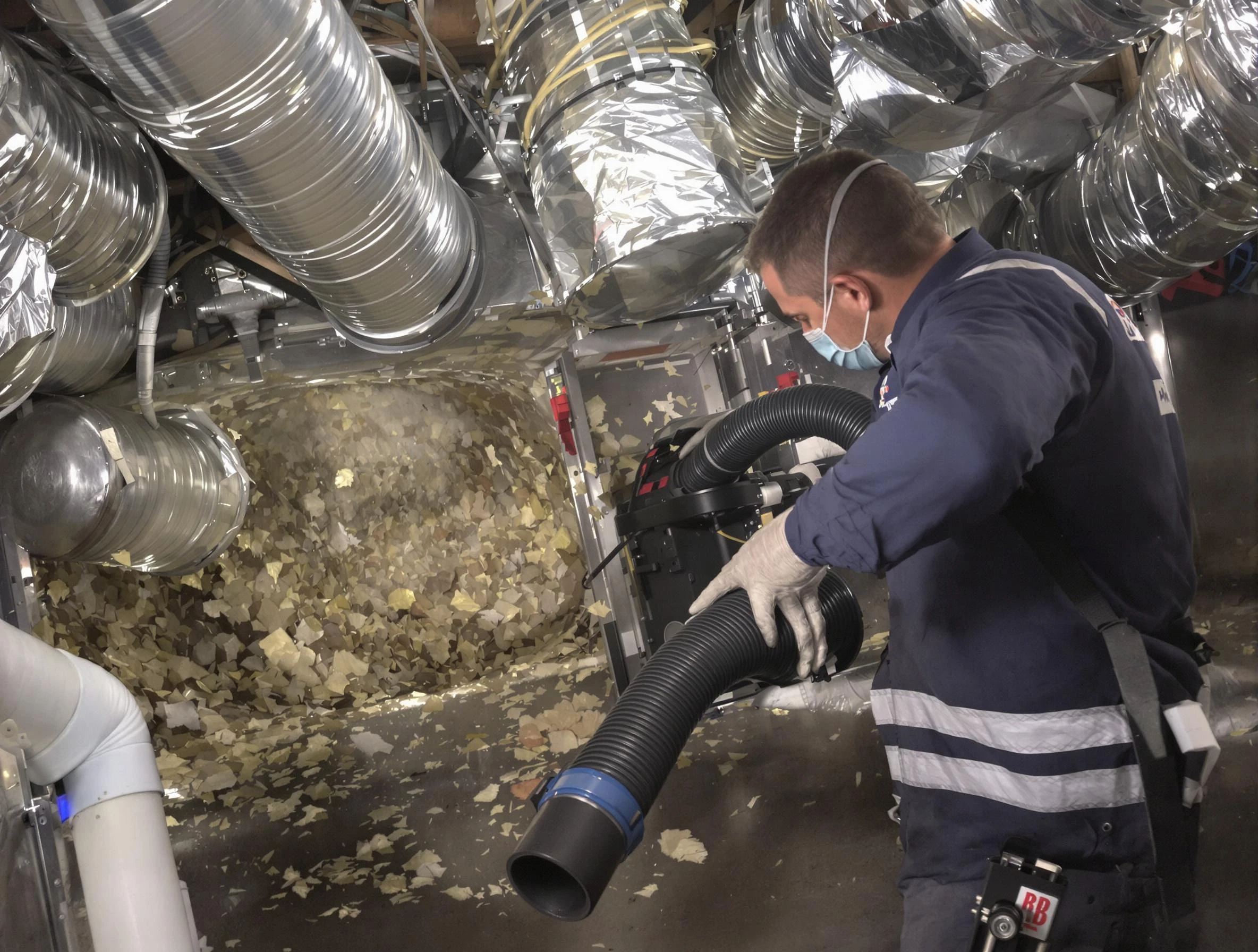 North Ogden Air Duct Cleaning specialist operating negative pressure cleaning equipment for thorough duct maintenance in North Ogden